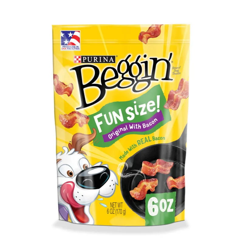 Bocadillos para perros Beggin’ con sabor original a tocino y de tamaño copetín