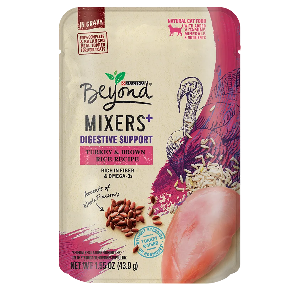 Beyond Mixers+ Digestive Support for Cats Turkey & Brown Rice Recipe With Accents of Whole Flaxseed