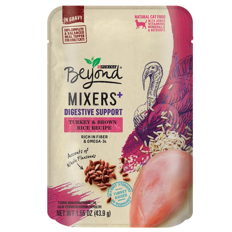 Beyond Mixers+ Digestive Support for Cats Turkey & Brown Rice Recipe With Accents of Whole Flaxseed