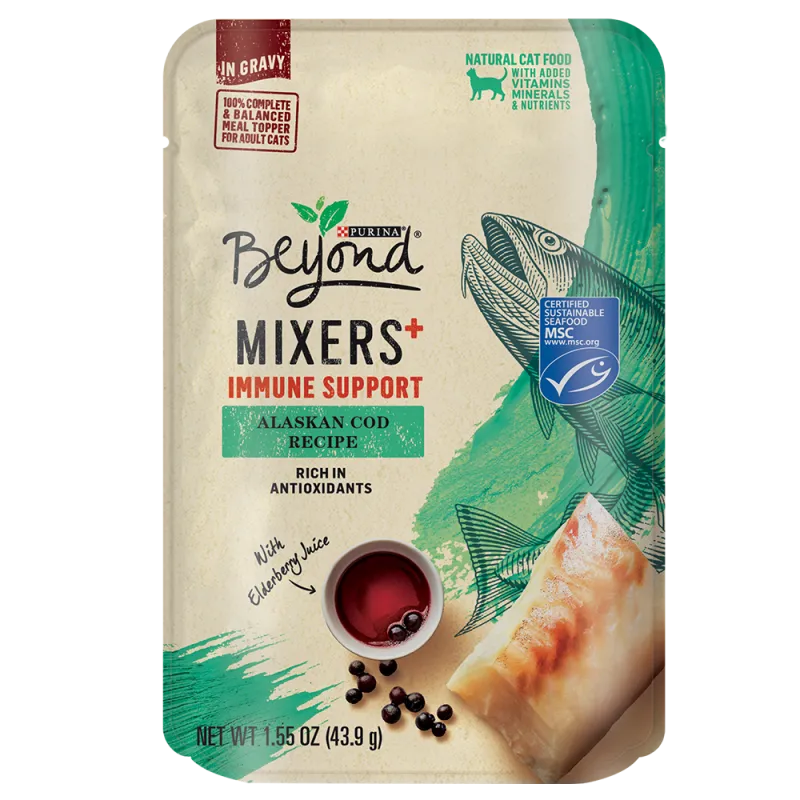 Beyond Mixers+ Immune Support for Cats Alaskan Cod Recipe With Elderberry Juice