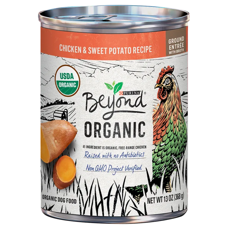 Beyond Organic Chicken & Sweet Potato Recipe Ground Entr�ée with Broth Natural Wet Dog Food