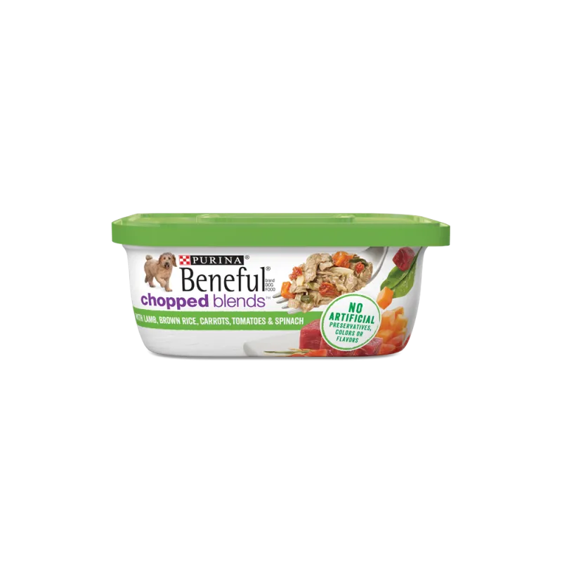 Alimento húmedo para perros Beneful Chopped Blends con cordero, arroz integral, zanahorias, tomates y espinaca