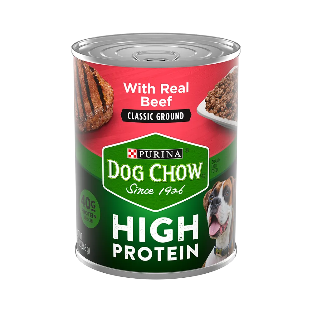 Purina Dog Chow High Protein Classic Ground Wet Dog Food With Beef