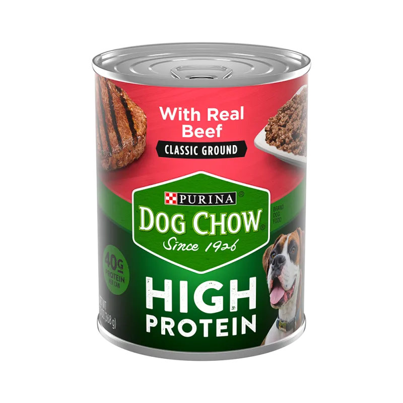 Alimento húmedo para perros rico en proteínas de molienda clásica con carne de res Purina Dog Chow