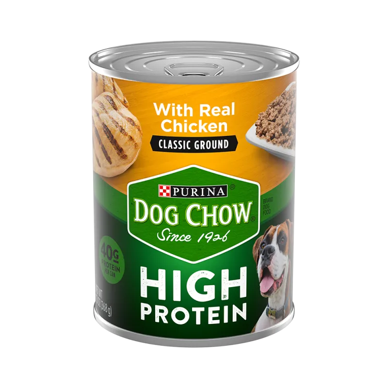 Purina Dog Chow High Protein Classic Ground Wet Dog Food With Chicken