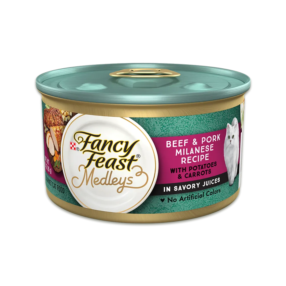 Fancy Feast Medleys Beef & Pork Milanese with Potatoes and Carrots in Savory Juices Wet Cat Food
