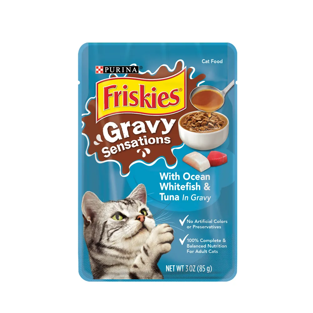 Friskies Gravy Sensations With Ocean Whitefish & Tuna In Gravy Wet Cat Food 