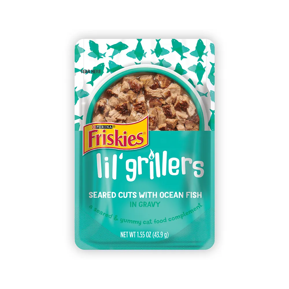 Friskies Lil' Grillers Seared Cuts With Ocean Fish In Gravy Cat Food Complement