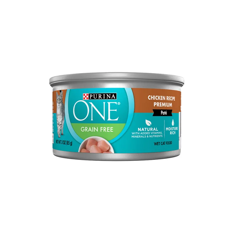 Alimento húmedo sin cereales para gatos con pollo Purina ONE®