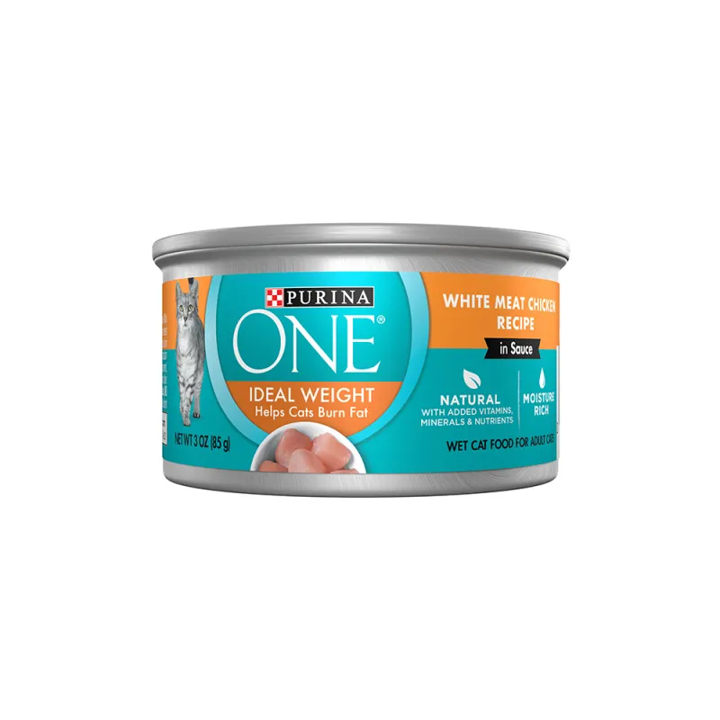 Alimento húmedo con pechuga de pollo en salsa para gatos Purina ONE para mantener un peso ideal