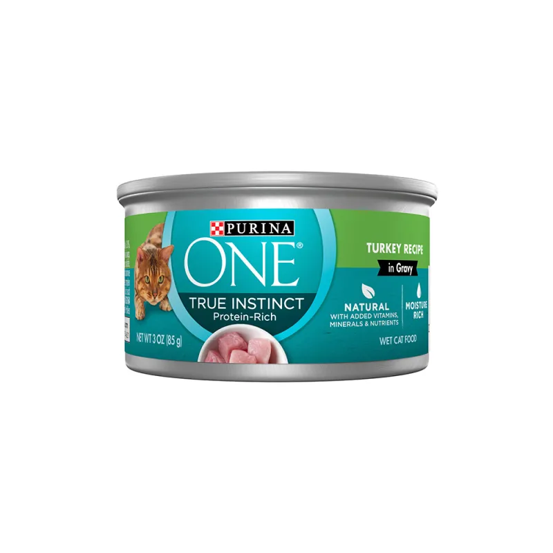 Alimento húmedo para gatos con pavo en salsa preparada con jugo de cocción Purina ONE True Instinct