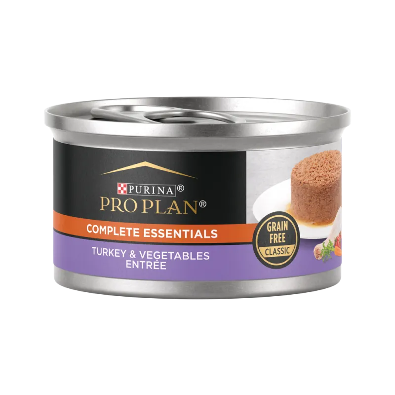 Alimento húmedo para gatos Pro Plan Complete Essentials Grain Free plato principal con pavo y vegetales