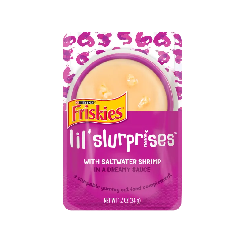 Friskies Lil' Slurprises With Saltwater Shrimp in a Dreamy Sauce Cat Food Complement