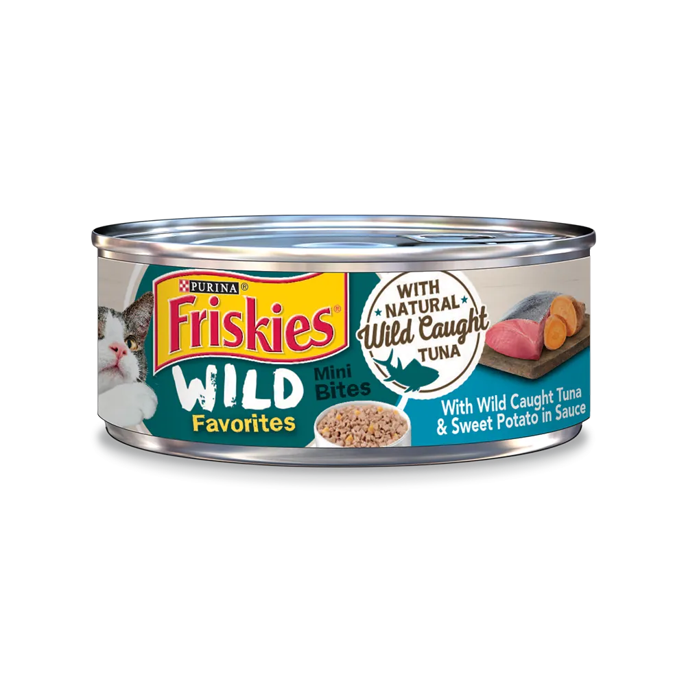 Friskies Wild Favorites Mini Bites With Wild Caught Tuna & Sweet Potato In Sauce Wet Cat Food