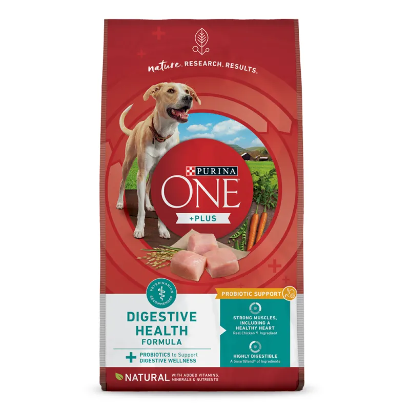 Alimento seco para perros que favorece la salud digestiva Purina ONE® +Plus