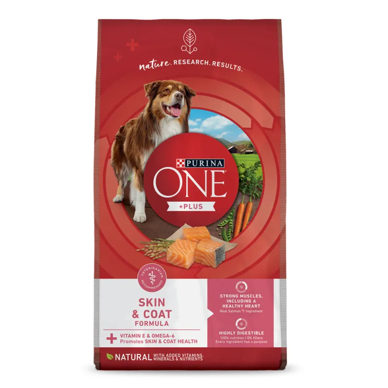 Alimento seco para perros que favorece la piel y el pelaje Purina ONE® +Plus