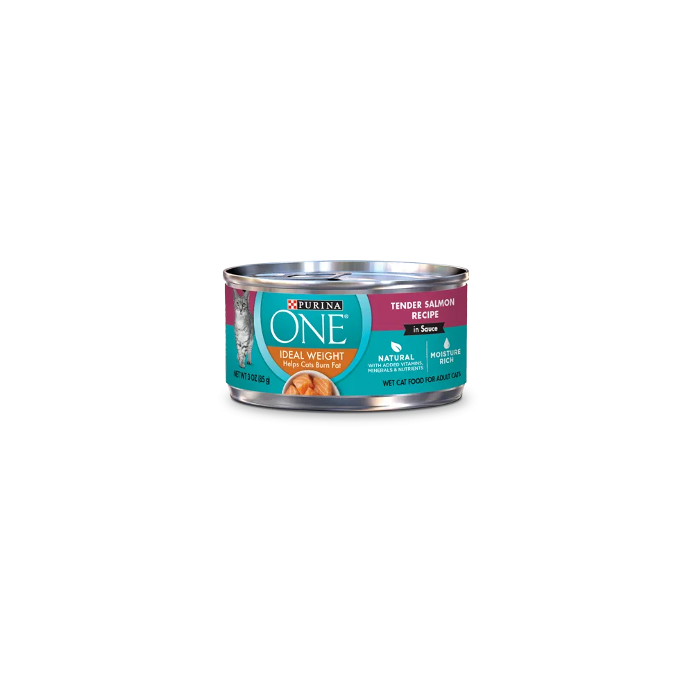Purina ONE® Ideal Weight Tender Salmon Recipe in Sauce Wet Cat Food