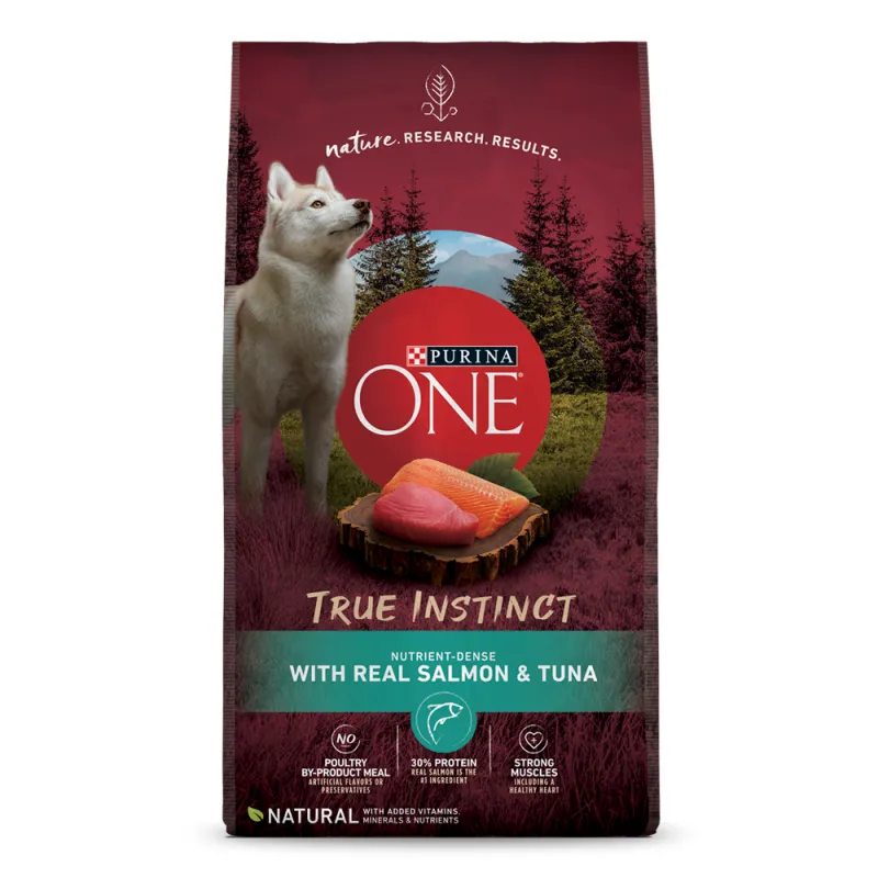 Alimento para perros con carne real de salmón y atún Purina ONE® True Instinct