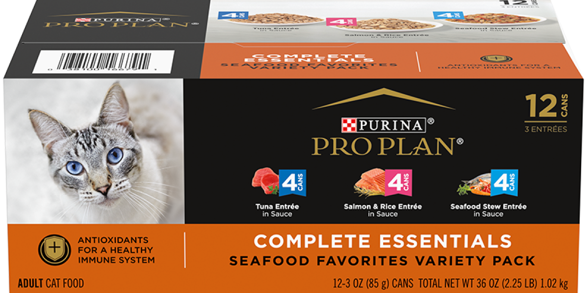 Pro Plan Complete Essentials Tuna Entrée, Salmon & Rice Entrée, and Seafood Stew Entrée Wet Cat Food In Sauce Variety Pack