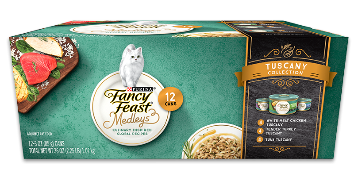 Fancy Feast Medleys Tuscany Wet Cat Food Variety Pack 12 Cans Purina