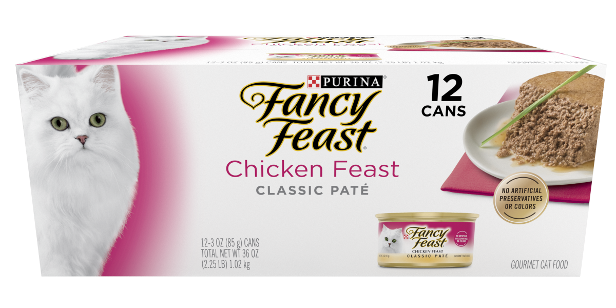 Fancy Feast Classic Chicken Pate Wet Cat Food Variety 12Pk Purina US