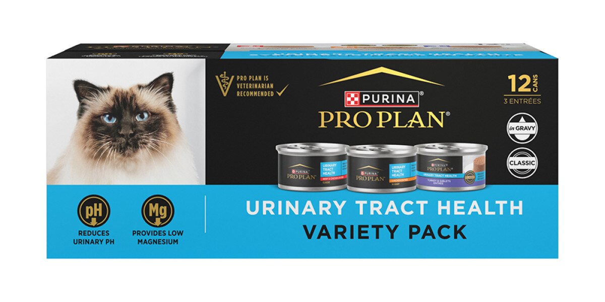 Pro Plan Urinary Tract Health Beef & Chicken, Chicken in Gravy, and Turkey & Giblets Variety Pack 36 Count Wet Cat Food