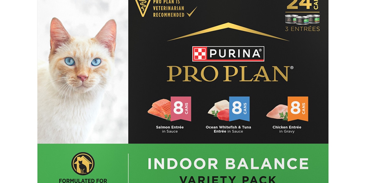 Pro Plan Indoor Balance Chicken, Salmon and Ocean Whitefish & Tuna Entrées Wet Cat Food Variety Pack 24 Count