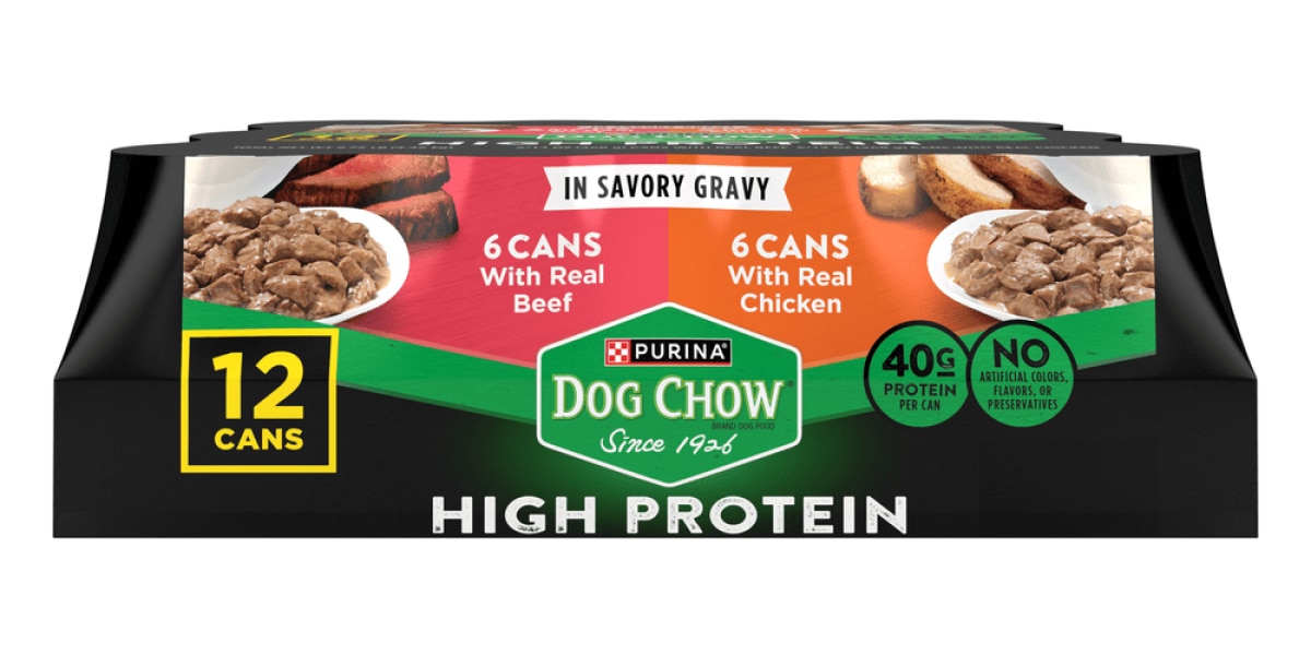 Dog Chow High Protein Gravy Wet Dog Food Variety Pack 6ct Purina US