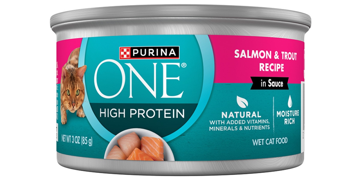 Purina ONE Natural, High Protein Cat Food, Salmon and Trout Recipe in Sauce