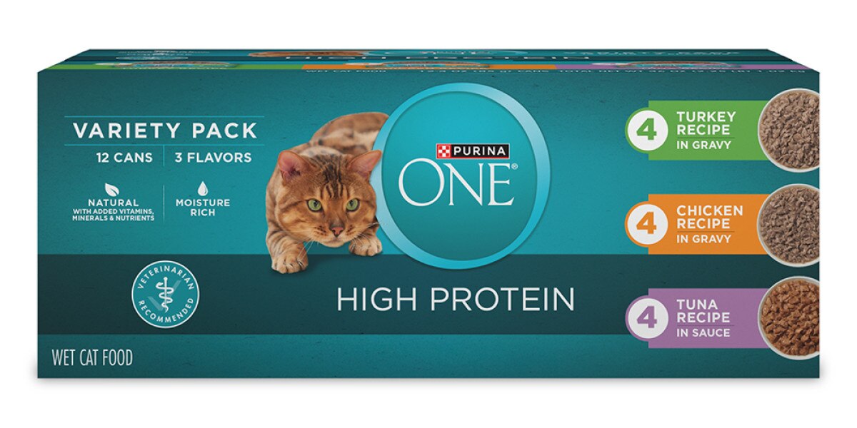 Purina ONE Natural, High Protein Cat Food Variety Pack, Turkey